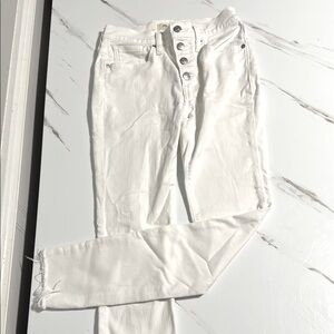 Madewell High Rise White Button-Fly Jeans